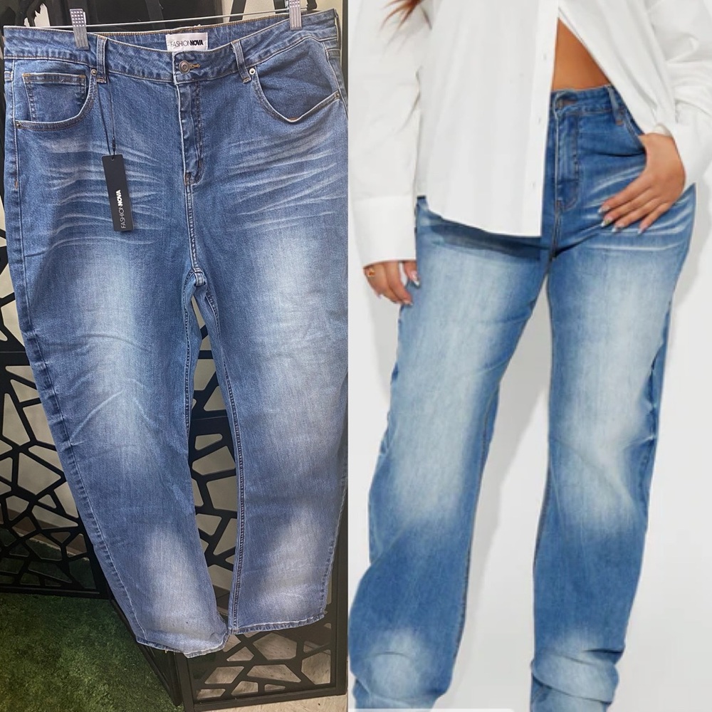 Fashion Nova Denim Blue Straight Leg Jeans
